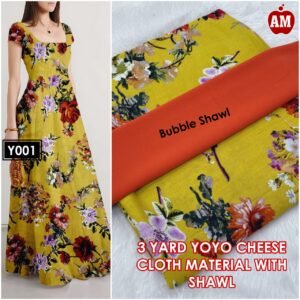 3 Yards of YoYo print Material with shawl