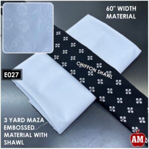 3 Yards of Maza Embossed Material with Shawl