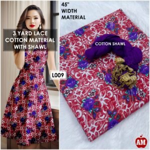 3Yards of Lace Cotton Material with Shawl
