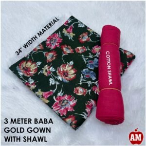 3 Meter of Baba Gold Gown Material with shawl