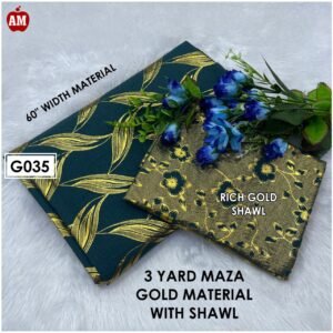 3Yards of Maza Gold Material with Shawl