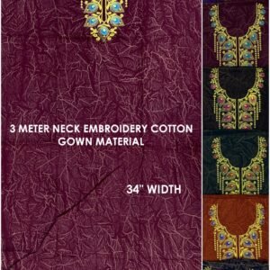 3 METERS OF NECK EMBROIDERY COTTON GOWN MATERIAL